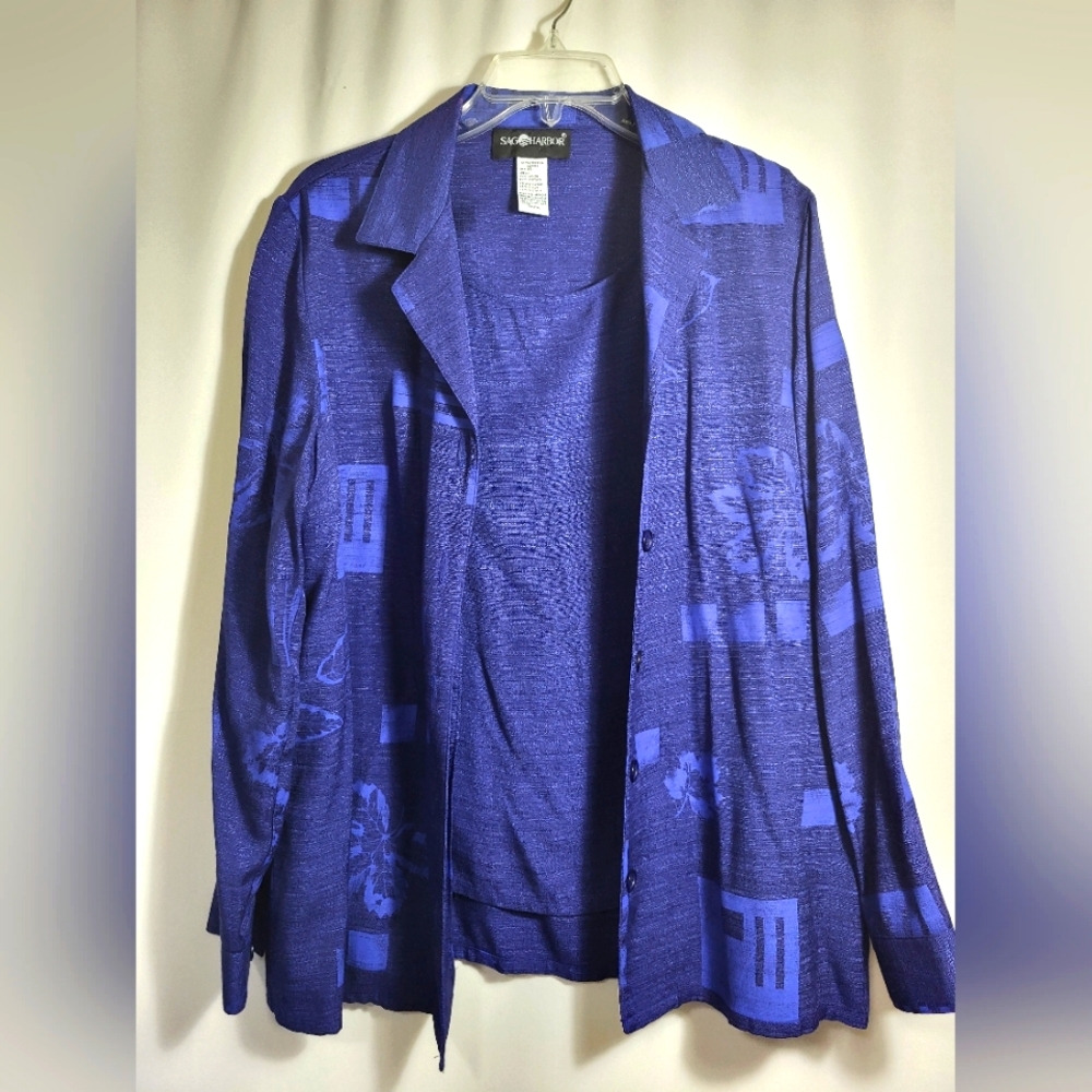 Sag Harbor blue tank w/attached jacket women's 14  #1735